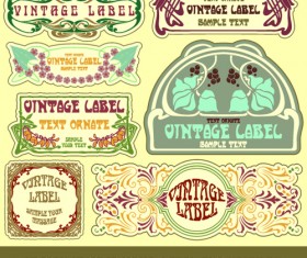 Vintage Label art design vector set 02