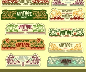 Vintage Label art design vector set 03