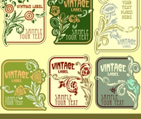 Vintage Label art design vector set 04