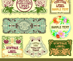 Vintage Label art design vector set 05