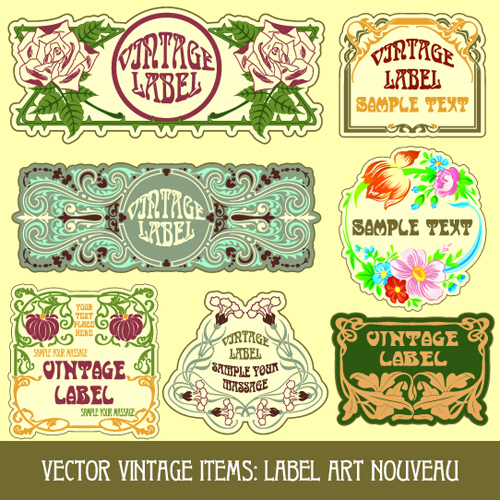 Vintage Label art design vector set 05
