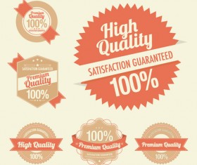 Vintage Object Labels design elements vector 04