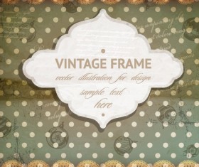 Vintage frame with scrap background vector 02