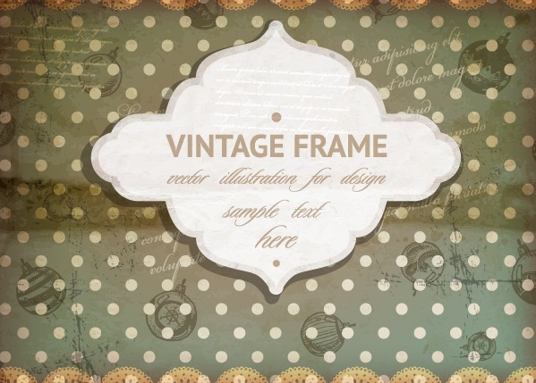 Vintage frame with scrap background vector 02