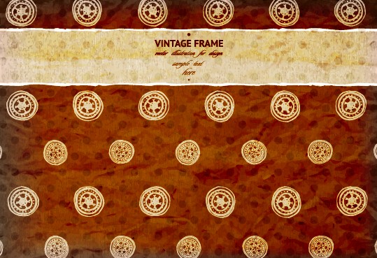 Vintage frame with scrap background vector 03