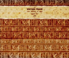 Vintage frame with scrap background vector 04