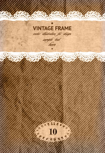 Vintage frame with scrap background vector 05