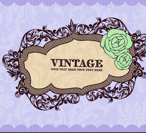 Vintage frame vector background art 02