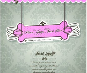 Vintage tag vector background set 05