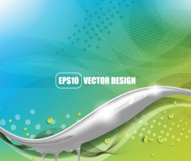 Wave with Water Drop background vector 01