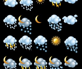 Various Weather icon vector set 01