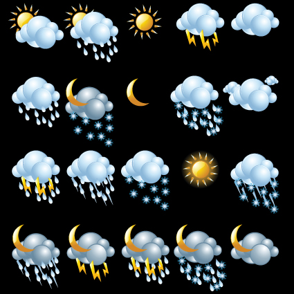 Various Weather icon vector set 01