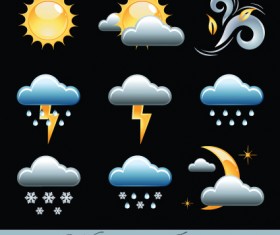 Various Weather icon vector set 02
