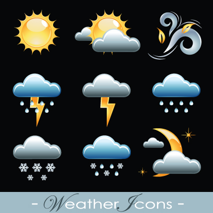 Various Weather icon vector set 02