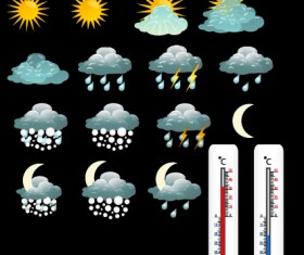 Various Weather icon vector set 03