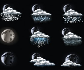 Various Weather icon vector set 04