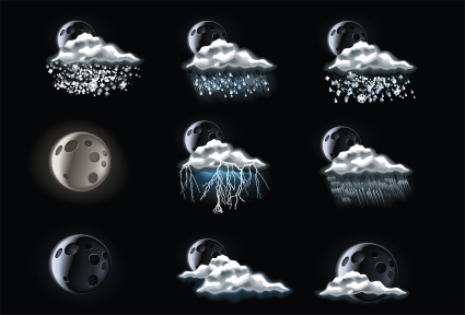 Various Weather icon vector set 04