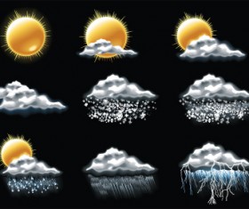 Various Weather icon vector set 05