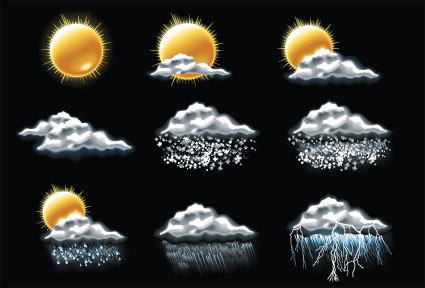 Various Weather icon vector set 05