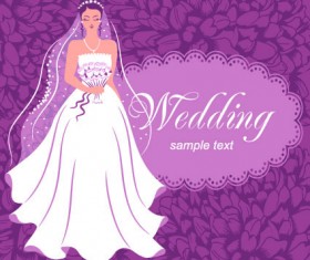 Stylish Wedding card design elements 02
