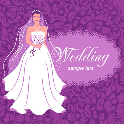 Stylish Wedding card design elements 02