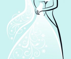 Stylish Wedding card design elements 03