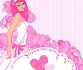 Stylish Wedding card design elements 05