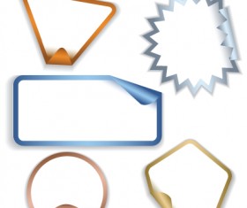 White frames Stickers design vector 01