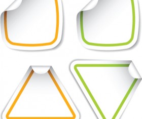 White frames Stickers design vector 02