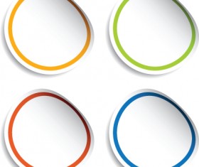 White frames Stickers design vector 03