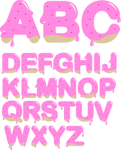 Diverse alphabet elements vector art 04