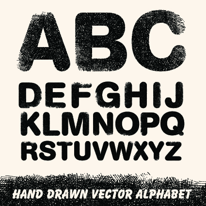 Diverse alphabet elements vector art 05