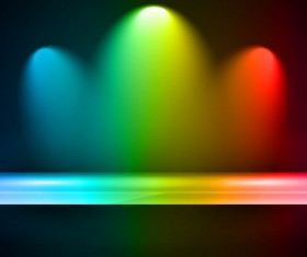 Rainbow Stage spotlights vector background 04