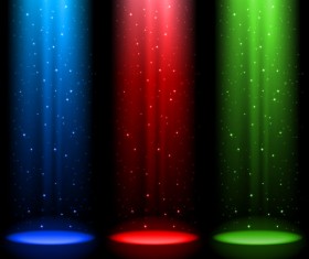 Rainbow Stage spotlights vector background 05