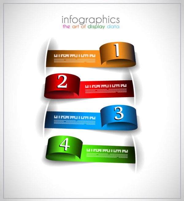 Numbered Infographics elements vector 07