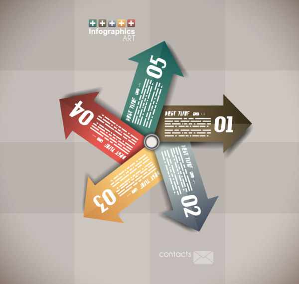 Numbered Infographics elements vector 08