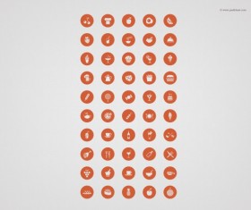 Different red food icons