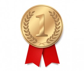 Gold medal with Ribbon psd