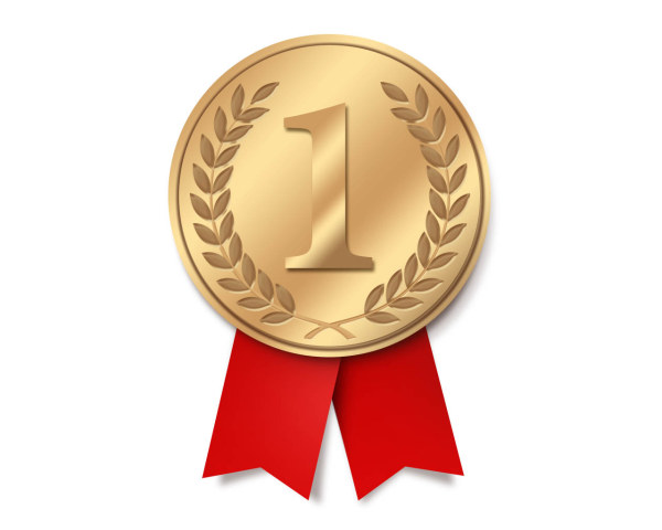 Gold medal with Ribbon psd