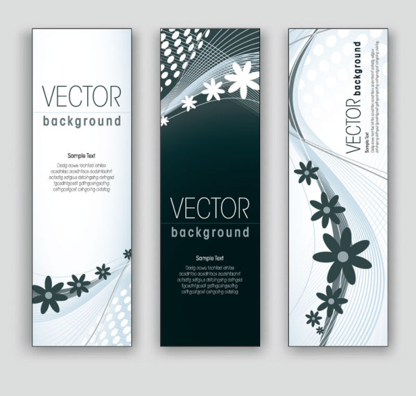Exquisite Vertical banner design vector 04