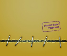 Parchment background with stamp vector 01