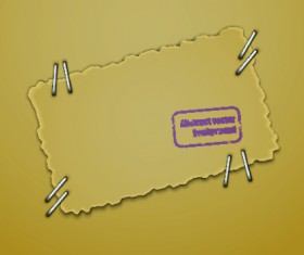 Parchment background with stamp vector 02