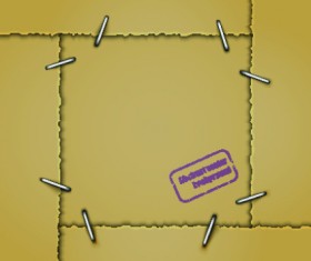 Parchment background with stamp vector 05