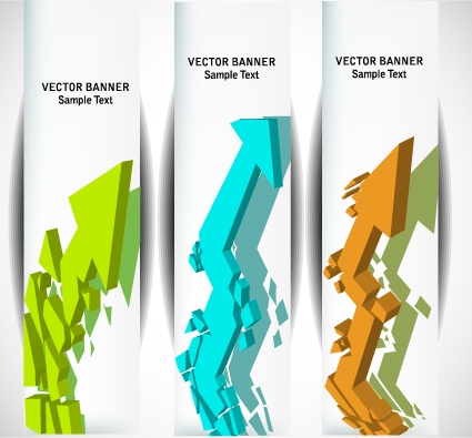 Abstract Vertical web banner vector set 03