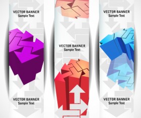 Abstract Vertical web banner vector set 04
