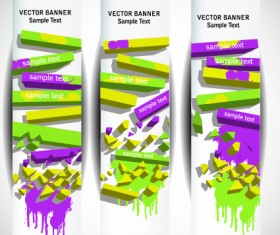 Abstract Vertical web banner vector set 05
