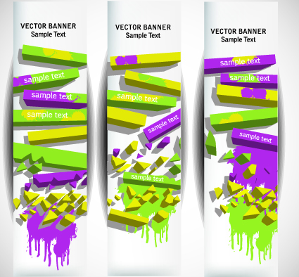 Abstract Vertical web banner vector set 05
