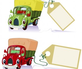 Tag car cartoon vector set 02