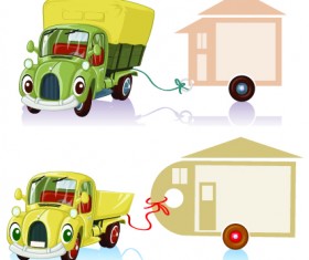 Tag car cartoon vector set 04