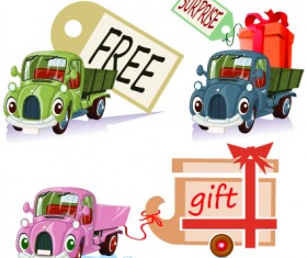 Tag car cartoon vector set 05